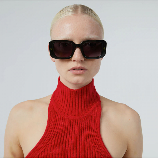 Komono Sonnenbrille Avery Matrix grün, Gläser dunkelblau bis rot getönt, style